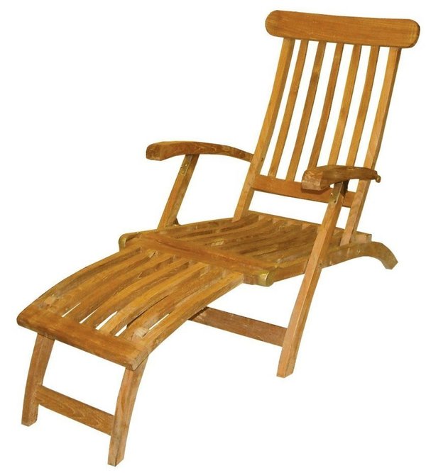 Echt Teak Deckchair Deck Chair Gartenliege Holz Teakholz Teakliege DF37