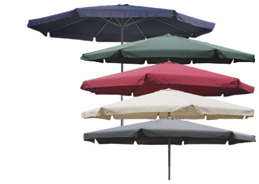 Sonnenschirm Ø 4m mit Kurbel und Krempe Schirm Gartenschirm 8 Farben verfügbar