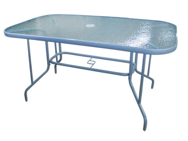 Tisch aus Metall rechteckig mit Glasplatte Maß: 110 x 70cm